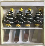 Set Of 4 Christmas Tree Knives Cheese Butter Dip Jelly Spreaders Kirkland New. Fixed Price $9.97.