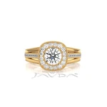 Milgrain Halo Pave Bezel Set Round Diamond Engagement Ring Gia VS1 1.4CTW. Fixed Price $4199.00.