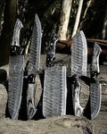 Handmade Forged Damascus Steel Chef Knife Set Kitchen Knives. Fixed Price $84.15.
