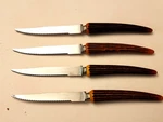 4 -vintage Lifetime Cutlery Steak Knives Faux Antler Handles By Sheffield. Fixed Price $8.50.