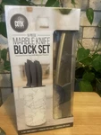 Cook Works 9 Piece Mable Block Stainless Steel Knife Set. Fixed Price $28.00.