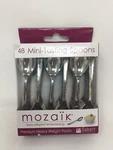 48 Mozaik Mini Tasting Spoons Premium Heavy Weight Plastic 4" X 7/8" Nib Nwt. Fixed Price $8.79.