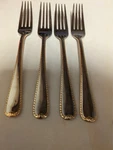 Gorham Golden Ribbon Edge Set 4 Stainless Dinner Forks. 18/8 Korea. Fixed Price $65.00.