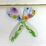 Colorful Floral Salad Servers 2 Piece. Fixed Price $15.00.