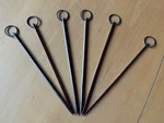 Christofle Set 6 Silverplate Brochette Skewers With Ring Handles France. Fixed Price $118.00.