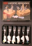 Vintage 1983 "cooks Tools" Ceramic Farm Animals Cocktail Forks Original Box. Fixed Price $12.00.