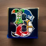 Hand-painted Boston Sports Tile Coaster Fan Gift Football Hockey Baseball Sox. Fixed Price $32.99.