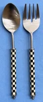 2 Pcs Mackenzie Childs Courtly Check Supper Club Salad Serving Set: Fork & Spoon. Fixed Price $79.95.