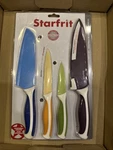 Starfrit 4 Piece Knife Set Sharpening Sheaths Non Stick Blades. Fixed Price $24.99.
