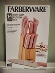 Farberware Pink 14 Piece Soft Grip Cutlery Set. Fixed Price $42.75.