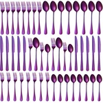 50 Pieces Purple Silverware Set Service For 10 Stainless Steel Flatware M.... Fixed Price $61.59.
