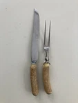 Vintage Remington Dupont Carving Set Stag Handle Stainless Knife-fork 2 Pieces. Fixed Price $25.00.