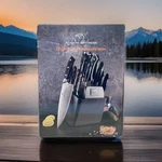 Nanfang Brothers 18-PIECE Damascus Kitchen Knife. Fixed Price $180.00.