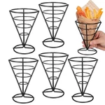 6PCS French Fries Holder, Ice Cream Stand Basket, Metal Wire Cone Snack Chick.... Fixed Price $37.59.