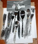 Megachef Vague Flatware Set Stainless Steel Black (19-PIECE). Fixed Price $35.00.