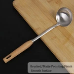 304 Stainless Steel Soup Spoon Ladle Wooden Handle Kitchen Serving Utensil. Fixed Price $13.29.