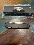 Bear Sons Lockback Large Farmhand Black Aluminum Knife Nib. Fixed Price $38.00.