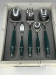 Fiesta Retired Evergreen 5 Piece Hostess Set Flatware Utensils Serving B. Fixed Price $34.97.