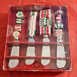 Vtg Christmas Cheese Spreaders Set Of 4 Boston Warehouse Candy Design. Fixed Price $14.99.