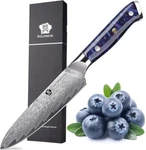 Wildmok Kitchen Utility Knife, 5 Inch Damascus Japan VG-10 Steel. Fixed Price $49.99.