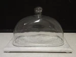New- Gg Gracious Goods Marble Base And Glass Dome Server. Fixed Price $185.62.