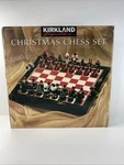 Kirkland Signature Wooden Christmas Chess Set Costco W/box Complete. Fixed Price $149.97.