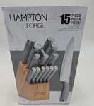 Hampton Forge Ronan Gray Knife Block Set, 15 Piece. Fixed Price $40.78.