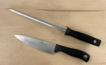 Emeril Wusthof Silverpoint 4561E/20CM Knife 8" Blade & Sharpener Lot. Fixed Price $29.85.