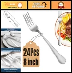 24-PIECE Stainless Steel Dinner Fork Set Mirror Polished, Dishwasher Safe Cutl. Fixed Price $36.89.