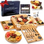 Extra Large Charcuterie Boards Gift Set: Marble Bamboo Cheese Board... Fast Ship. Fixed Price $76.99.