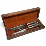 Blair House Amway Stainless Steel Carving Knife & Fork Set Dovetail Wood Box. Fixed Price $39.97.