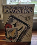 3PC Stainless Steel Roasting Pan Set 14 / X 9 Spatula Removable Rack. Fixed Price $30.00.
