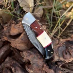 Edc Damascus Knives Pocket Knife Buck Deer Hunting Lockback Skinner Camping. Fixed Price $25.49.