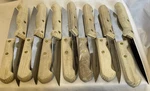 Farberware Steak Knives 14 - Full Tang Wood Handles 9 Blade 5" Stainless Steel. Fixed Price $12.24.