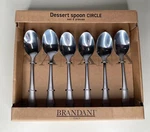 Nib Brandani Dessert Spoon Circle Set 6 Pieces Stainless Steel Hotel Collection. Fixed Price $25.19.