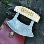 Handmade Damascus Steel Ulu Knife Multi-purpose Kitchen Blade With Sheath. Fixed Price $19.34.