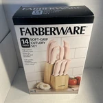 Farberware Pink 14 Piece Soft Grip Cutlery Set. Fixed Price $39.99.