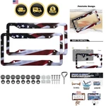 American Flag License Plate Frame Holder - 2 Pack Universal Aluminum Matte St.... Fixed Price $32.76.