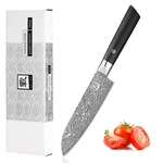 Zayiko Black Edition Small Santoku Knife 5.1-INCH Blade Damascus Kitchen. Fixed Price $140.75.