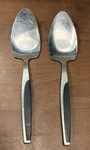 2 Cosmos Atomic Starburst Ebony Handle Japan Stainless Flatware Pie Server Mcm. Fixed Price $25.00.
