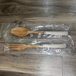 Reed & Barton Silverplate Corinthian Wooden Salad Serving Set New Box. Fixed Price $95.00.
