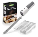 Nutrichef Electric Bread Knife-lightweight W/contoured Grip Handle -white & Grey. Fixed Price $44.99.