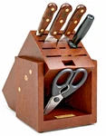 Wusthof New Crafter 6PC Knife Block Set Smoked Oak Brass Rivets Chef Grade. Fixed Price $266.79.