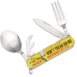 Don't Tread Me Hobo Knife Camping Dining Tool Utensil Set Fork Spoon Can 3.5". Fixed Price $12.99.