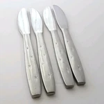 Vtg Mcm Stainless Steel Japan Atomic Starburst Dinner Knives Set Of 4 8.75". Fixed Price $12.74.