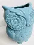World Market Ceramic Turquoise Owl Utensil Holder Planter Kitchen Canister Jar. Fixed Price $32.00.