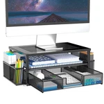 Mindepot 2 Tier Computer Monitor Stands With Drawer Pencil Black. Fixed Price $39.31.