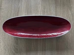 Simply Designz Oval Plate Ruby Red Platter Server Appetizer Dish Silver Oblong. Fixed Price $19.90.
