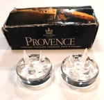 Crystal Glass Cheese Grips Set Of 2 In Box Royal Krona Sweden Handles. Fixed Price $25.00.