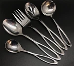 Tools Of The Trade Tot Set 5 Stainless Mayfair Serving Spoons & Fork (RF811). Fixed Price $24.95.
